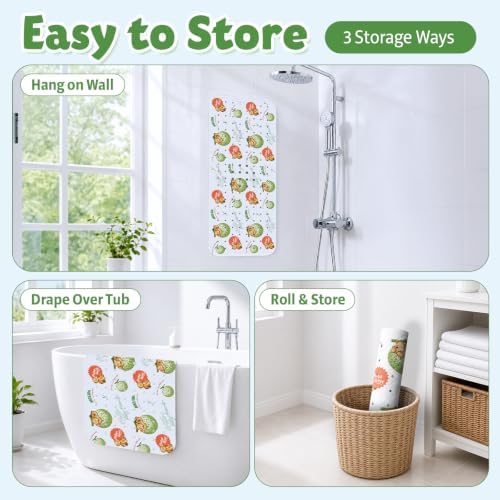 Teddy Island Bath Mat for Tub Non Slip Kids Bathtub Mat 40x16 Baby Bath Mat - Image 5