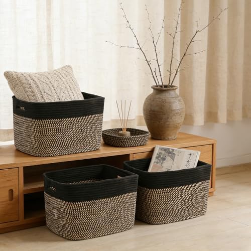 3 Pack Woven Baskets, Storage Baskets - Image 4