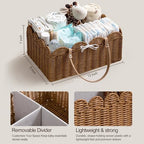 HBlife Baby Diaper Caddy Organizer, Portable Scalloped Plastic Wicker Woven - Image 5