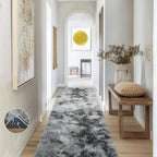 Ophanie Tie-Dyed Grey Area Rugs 2x6 by Ophanie