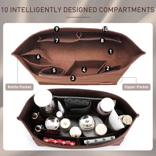 Doxo Purse Organizer Insert for Handbags & Base Shaper 2pc Set, Felt Neverfull - Image 4