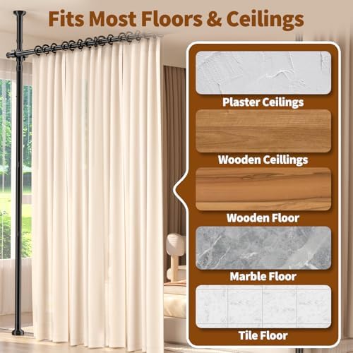 Room Divider for Room Separation, 4-10ft 28-209inch Adjustable Temporary - Image 4