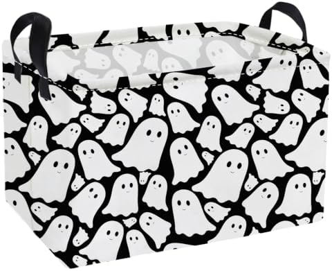 Essme Rectangular Halloween Basket, Ghost Storage Bins Organizer by ESSME