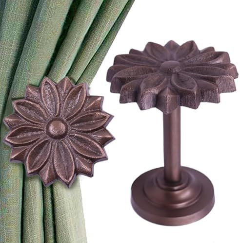 The Metal Magician Wall Mounted Floral Curtain Holdbacks by The+Metal+Magician
