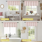 Blush Pink Valances for Windows, Light Filtering Faux Linen Textured Small - Image 7