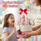 Pro Goleem Easter Basket for Kids, Adorable Woven Egg Hunt Bucket - Image 5