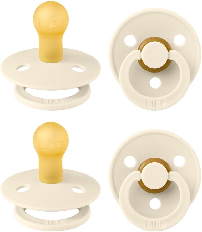 BIBS Color Pacifiers 4-Pack | BPA Free Soother Pacifier | Round Nipple | by BIBS