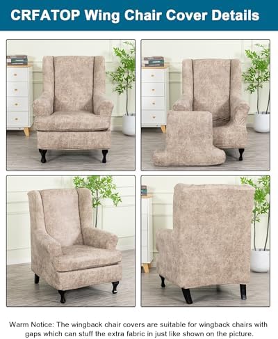 CRFATOP Wingback Chair Covers Stretch Armchair Slipcovers - Image 3