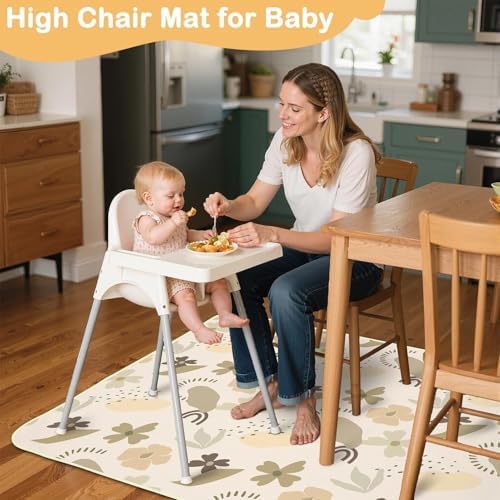 Baby Splat Mat for Under High Chair, Waterproof Floor Protector - Image 2