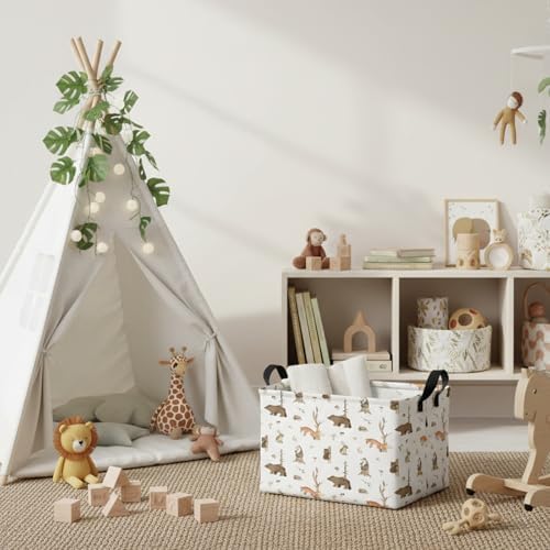 Kid Storage Basket Bear Deer Jungle Decor - Image 7