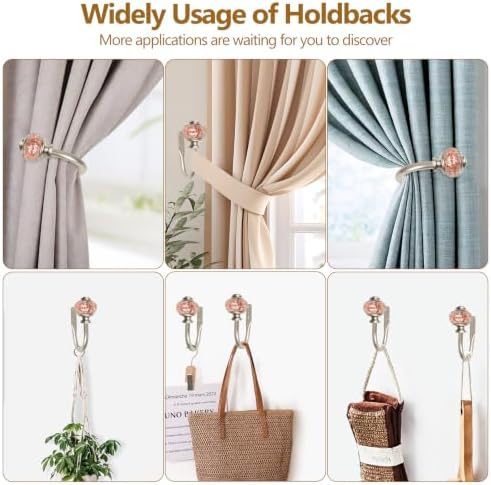 USFOOK Rose Gold Curtain Holdbacks, Decorative Drapery Tiebacks, 1 Pair - Image 5