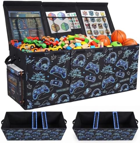 Toy Box with Adjustable Divider Large Toy Chest Storage by UnicornCastle