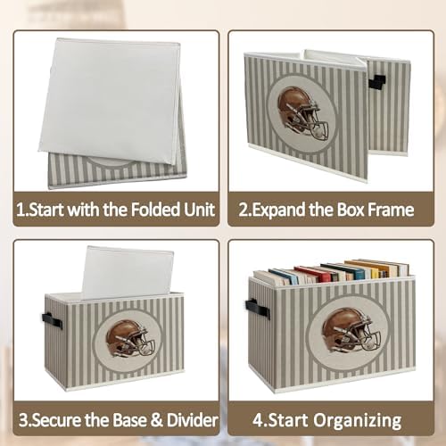 Vintage Football Helmet Boy Storage Bins Box - Image 5