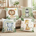 Cute Safari Animal Throw Pillow Cover, 18x18 Inch by Unknown