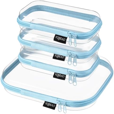 YQBRAO 4-Piece Clear Hard Shell Zipper Case Set, 1M 3S by Unknown