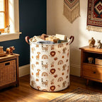 Boho animals Laundry Basket, Waterproof folding basket - Image 2