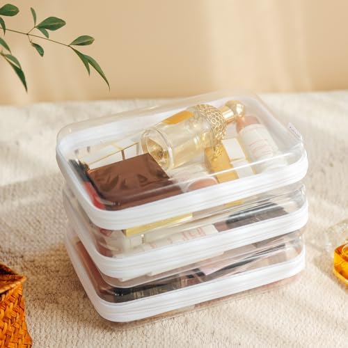 CoiiJoii 6PCS Clear Hard Shell Zipper Case, Portable Cosmetic Bag - Image 5
