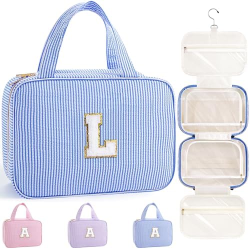 TOPEAST Travel Hanging Toiletry Bag, Personalized Initial Toiletry Pouch by TOPEAST