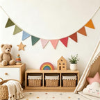 Fabric Triangle Banner Pennant Flags Palyroom Bunting Classroom Decor - Image 2