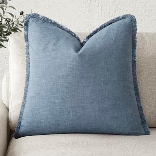 Foindtower Decorative Linen Fringe Throw Pillow Covers Cozy Boho Farmhouse by Foindtower
