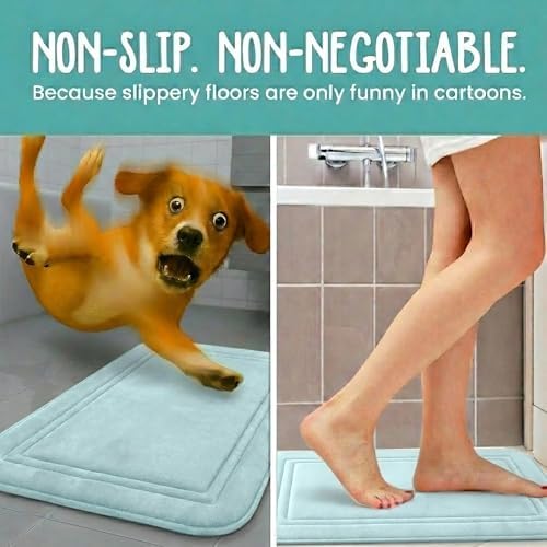 ITSOFT Memory Foam Bath Mat 24x16, Non Slip, Machine Washable, Quick Dry & - Image 5