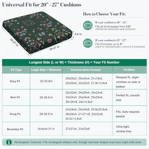 8Pcs Patio Cushion Covers Stretch Outdoor Furniture Protector Slipcovers - Image 3