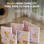 Foldable Baby Bathtub with Cute Animal Print, Portable Infant Bath Tub - Image 4