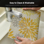 Artoid Mode Floral Plastic Placemats Set of 6, 12x18 Inch Washable Non-Slip - Image 3