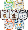 7Pcs Cotton Waterproof Baby Bibs Hook Loop Closure Newborn Bib Keepsake Baby by 2ooya
