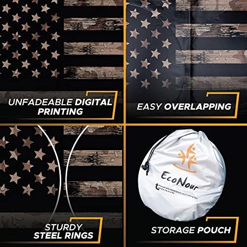 EcoNour Windshield Sun Shade for car & Window Tint – American Flag – UV & Heat - Image 4