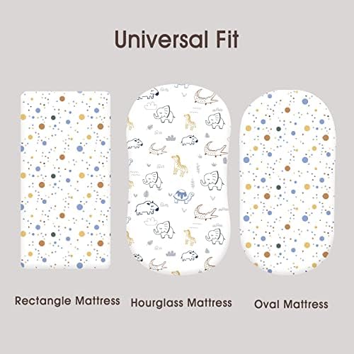 PHF 100% Cotton Bassinet Sheets 2 Pack, Soft Breathable Comfortable Cradle - Image 3