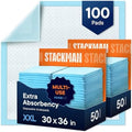 Chucks Pads Disposable Adult Underpads 30"x36" XXL Extra-Large Super-Absorbent by StackMan