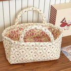 Small Storage Basket Organizer, Mini Fabric Floral Storage Baskets - Image 2