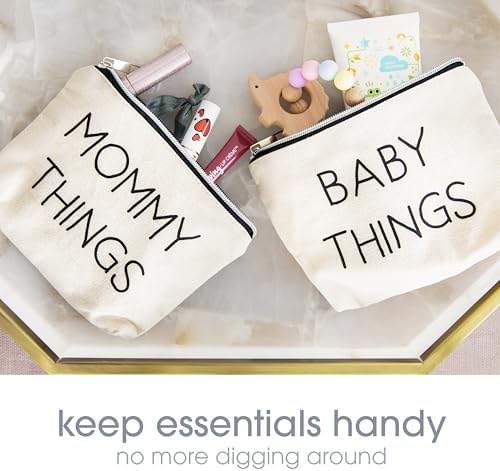 Pearhead Mommy and Baby Things Zipper Pouches, Organizer Bags - Image 6