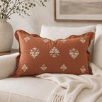 BlissBlush Lumbar Pillow Cover 12x20, Terracotta Velvet Decorative Lumbar by BlissBlush
