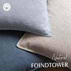 Foindtower Linen Solid Decorative Throw Pillow Covers 24x24 Inch Sky Blue - Image 4