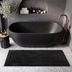 GRANNY SAYS Black Bathroom Runner Rug 59" x 24", Soft Microfiber Bath Mat by GRANNYSAYS
