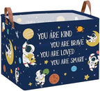 Space Room Decor Kid Storage Box, Boys Astronaut Planets Stars Organizer Toy by XHWZOF