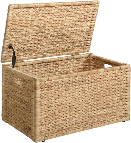 eHemco Water Hyacinth Wicker Storage Trunk, 30x17.5x17.5 Inches by eHemco
