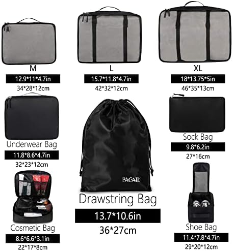 BAGAIL 8 Set Packing Cubes Luggage Packing Organizers - Image 2