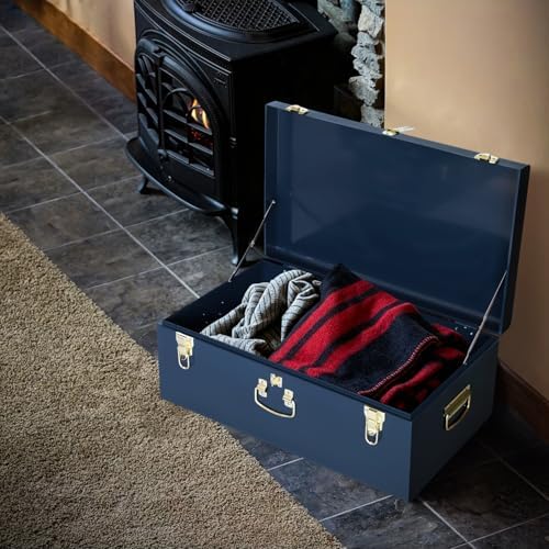 Vixdonos Large Metal Trunk Decorative Storage Box College Dorm Chest - Image 7