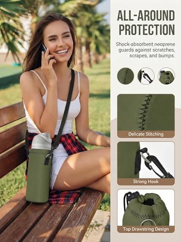 AUPET Water Bottle Bag Carrier, 24oz/32oz Insulated Neoprene bottle Sling - Image 2