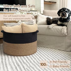 INDRESSME XXXLarge Woven Rope Blanket Basket Living Room Mix Black - Image 6