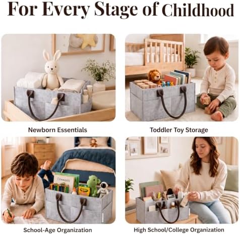 Felt Diaper Caddy Organizer, Nursery & Car Organizer - Image 4
