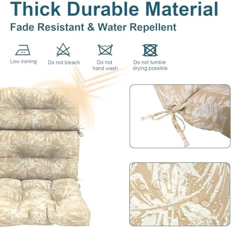 DYTXIII Outdoor High Back Chair Cushions Set of 2, Water Repellent Tufted - Image 4