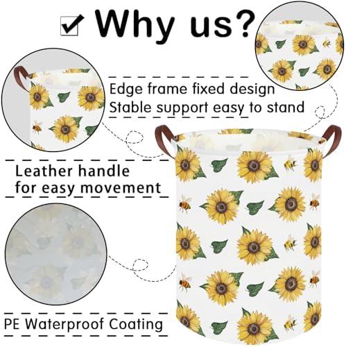 Bee hamper, Waterproof foldable Kids laundry basket, Nursery Hamper, Bee Room - Image 7