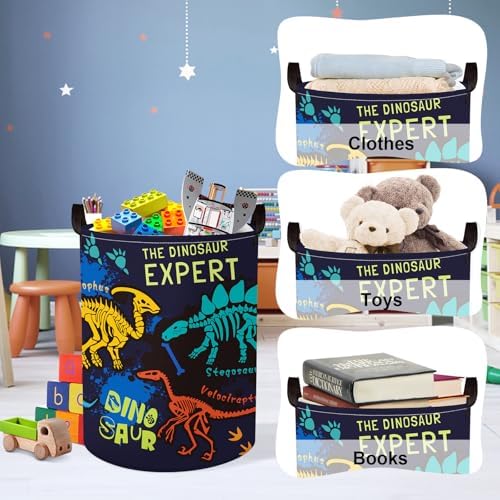 Clastyle Large Boho Dinosaur Pterosaur Boy Book Toy Storage Basket - Image 5