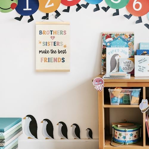 TLESKE Kids Room Playroom Poster Hanger Frame, Brothers Sisters Make the Best - Image 2