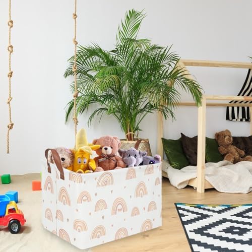 Boho Rainbow Baskets Rectangular, girl basket, Waterproof foldable canvas - Image 4