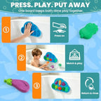Silicone Bath Toys for Kids Ages 1-3 Toddler Veggies Matching Puzzles Set - Image 4